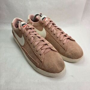 Nike Womens Blazer Low Suede Shoes Sneakers Pink/White Size 12